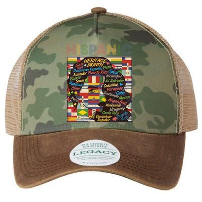 Vintage Hispanic Heritage Month Latina Woman Country Flags Legacy Tie Dye Trucker Hat