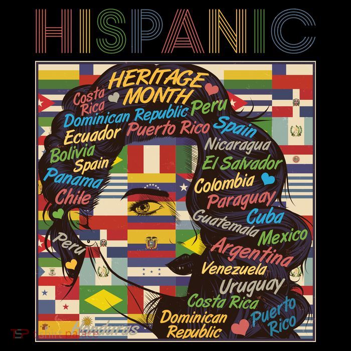 Vintage Hispanic Heritage Month Latina Woman Country Flags Drawstring Bag