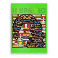 Vintage Hispanic Heritage Month Latina Woman Country Flags Poster