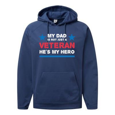 Veteran He Is My Dad Veterans Day Gift Performance Fleece Hoodie