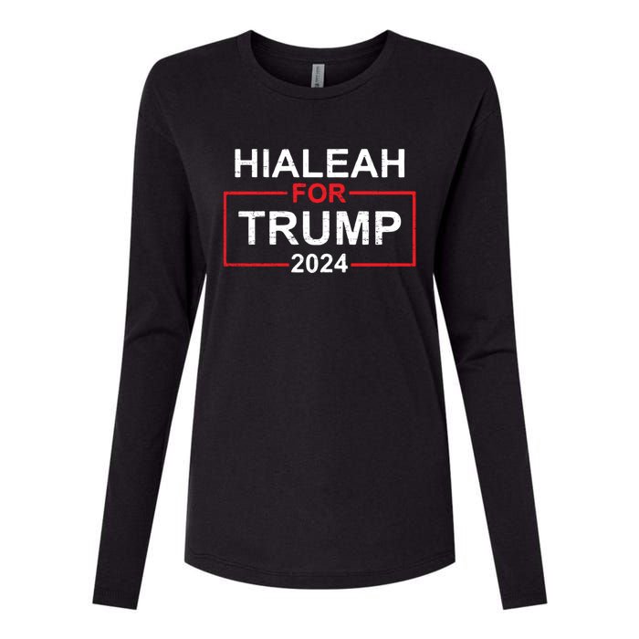 Vintage Hialeah Is Trump Country Hialeah For Trump 2024 Womens Cotton Relaxed Long Sleeve T-Shirt