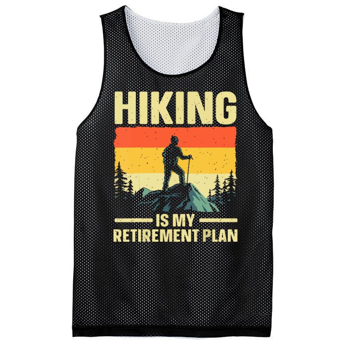 Vintage Hiking Is My Retirement Plan Hike Mountain Hiker Hiking Gift Mesh Reversible Basketball Jersey Tank