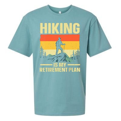 Vintage Hiking Is My Retirement Plan Hike Mountain Hiker Hiking Gift Sueded Cloud Jersey T-Shirt