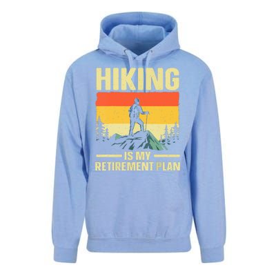 Vintage Hiking Is My Retirement Plan Hike Mountain Hiker Hiking Gift Unisex Surf Hoodie