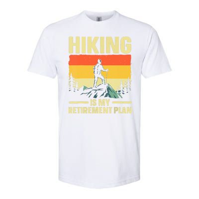 Vintage Hiking Is My Retirement Plan Hike Mountain Hiker Hiking Gift Softstyle CVC T-Shirt