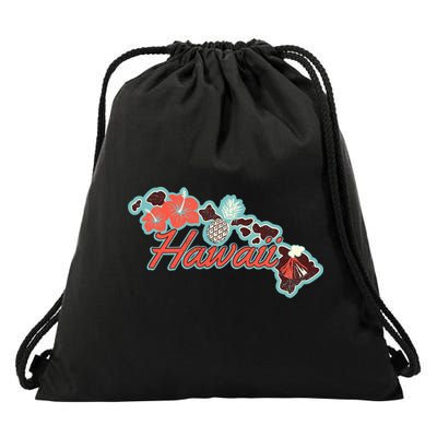 Vintage Hawaii Island Drawstring Bag