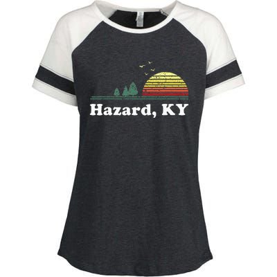 Vintage Hazard Kentucky Home Souvenir Print Enza Ladies Jersey Colorblock Tee