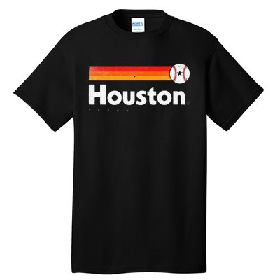 Vintage Houston Love Baseball Strong Vintage Stripes Tall T-Shirt