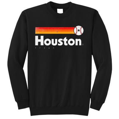 Vintage Houston Love Baseball Strong Vintage Stripes Tall Sweatshirt