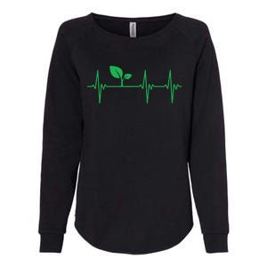 Vegan Heartbeat Lifeline Plant Based Nutrition Gift Food Womens California Wash Sweatshirt