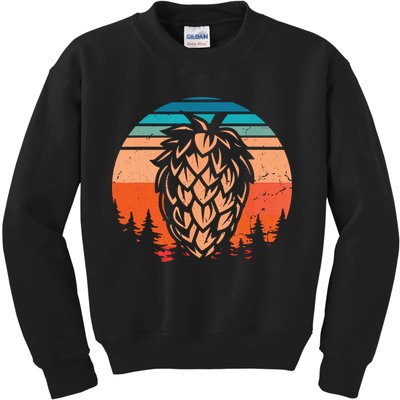 Vintage Hop Leaf Shirt Home Brewers & Lovers Of Hoppy Beer Kids Sweatshirt