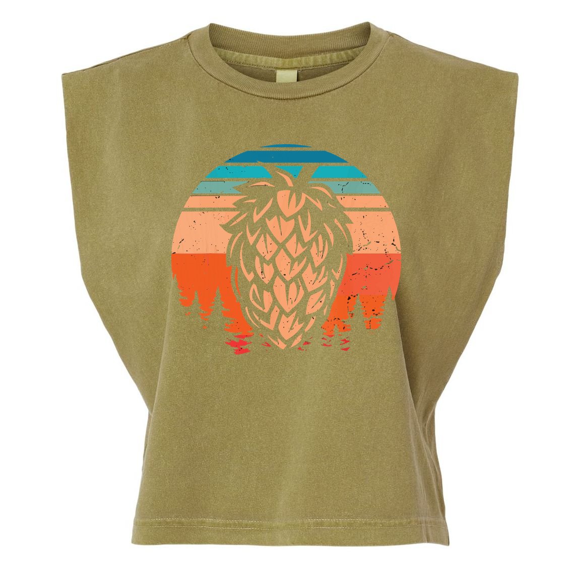 Vintage Hop Leaf Shirt Home Brewers & Lovers Of Hoppy Beer Garment-Dyed Women's Muscle Tee