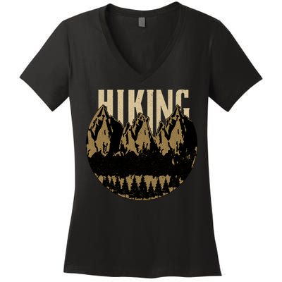 Vintage Hiking Logo Women's V-Neck T-Shirt