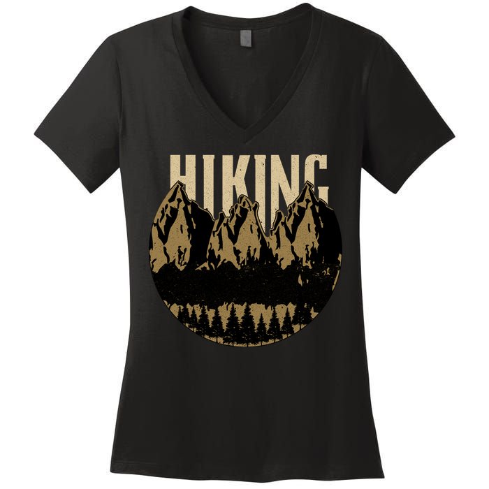 Vintage Hiking Logo Women's V-Neck T-Shirt