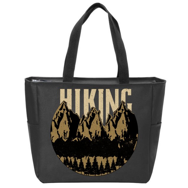 Vintage Hiking Logo Zip Tote Bag
