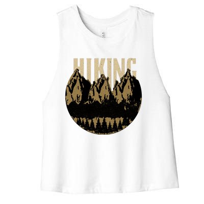 Vintage Hiking Logo Women's Racerback Cropped Tank