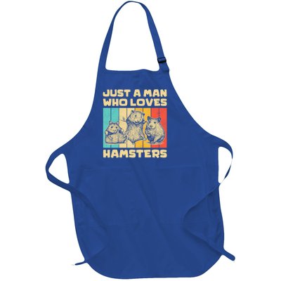 Vintage Hamsters Lovers Just A Who Loves Hamsters Gift Full-Length Apron With Pockets