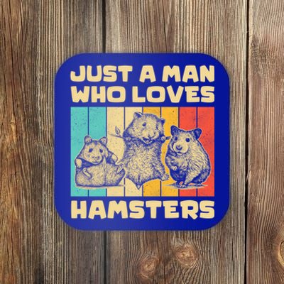 Vintage Hamsters Lovers Just A Who Loves Hamsters Gift Coaster