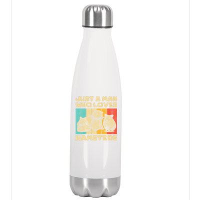 Vintage Hamsters Lovers Just A Who Loves Hamsters Gift Stainless Steel Insulated Water Bottle