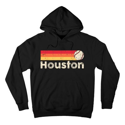 Vintage Houston Love Baseball Strong Vintage Stripes Hoodie