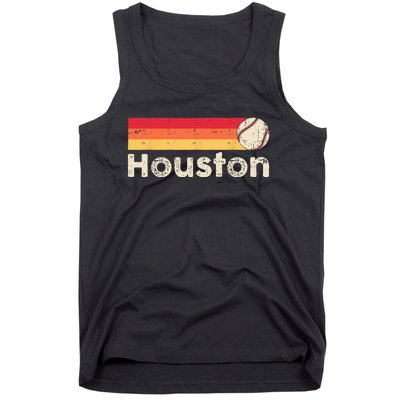 Vintage Houston Love Baseball Strong Vintage Stripes Tank Top