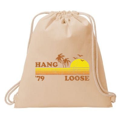 Vintage Hang Loose Surfing Beach Retro Sunset Surf 70s Gift Drawstring Bag