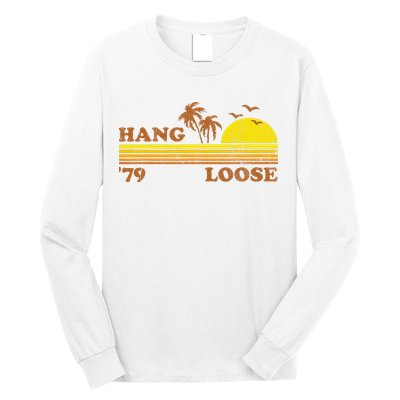 Vintage Hang Loose Surfing Beach Retro Sunset Surf 70s Gift Long Sleeve Shirt