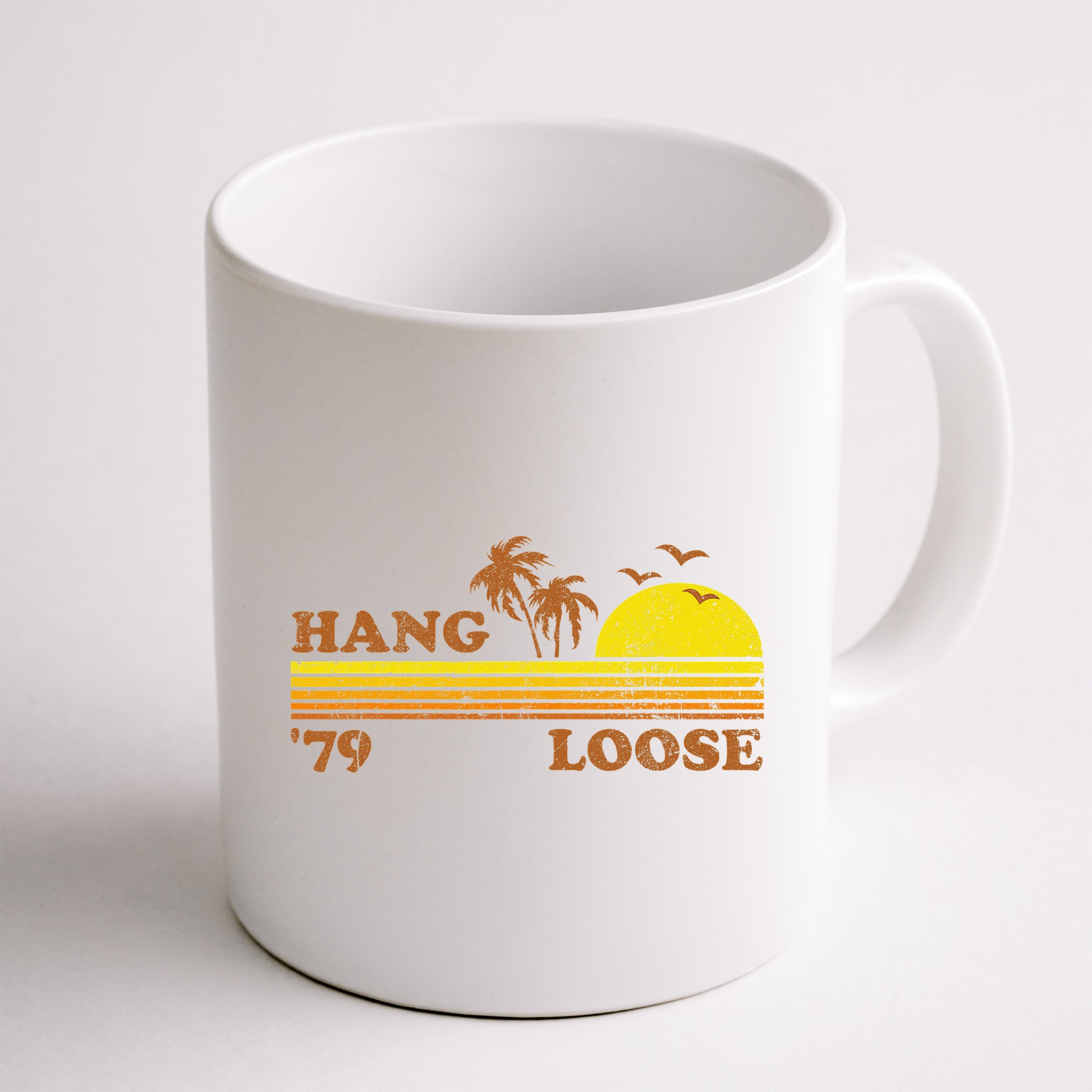 Vintage Hang Loose Surfing Beach Retro Sunset Surf 70s Gift Mug