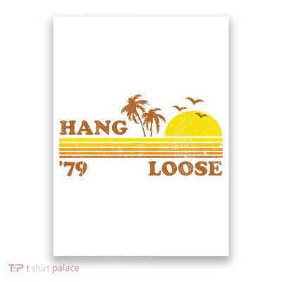 Vintage Hang Loose Surfing Beach Retro Sunset Surf 70s Gift Poster