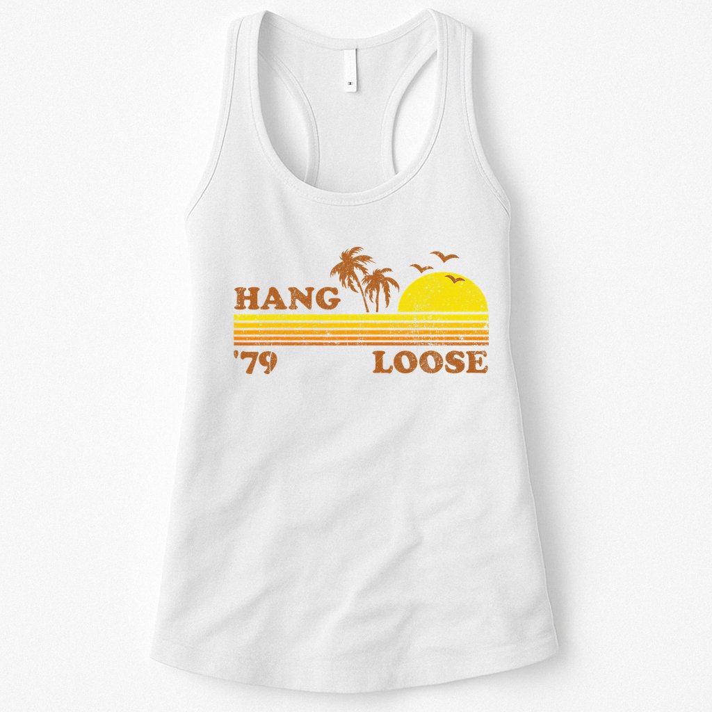 Vintage Hang Loose Surfing Beach Retro Sunset Surf 70s Gift Womens Tank Top