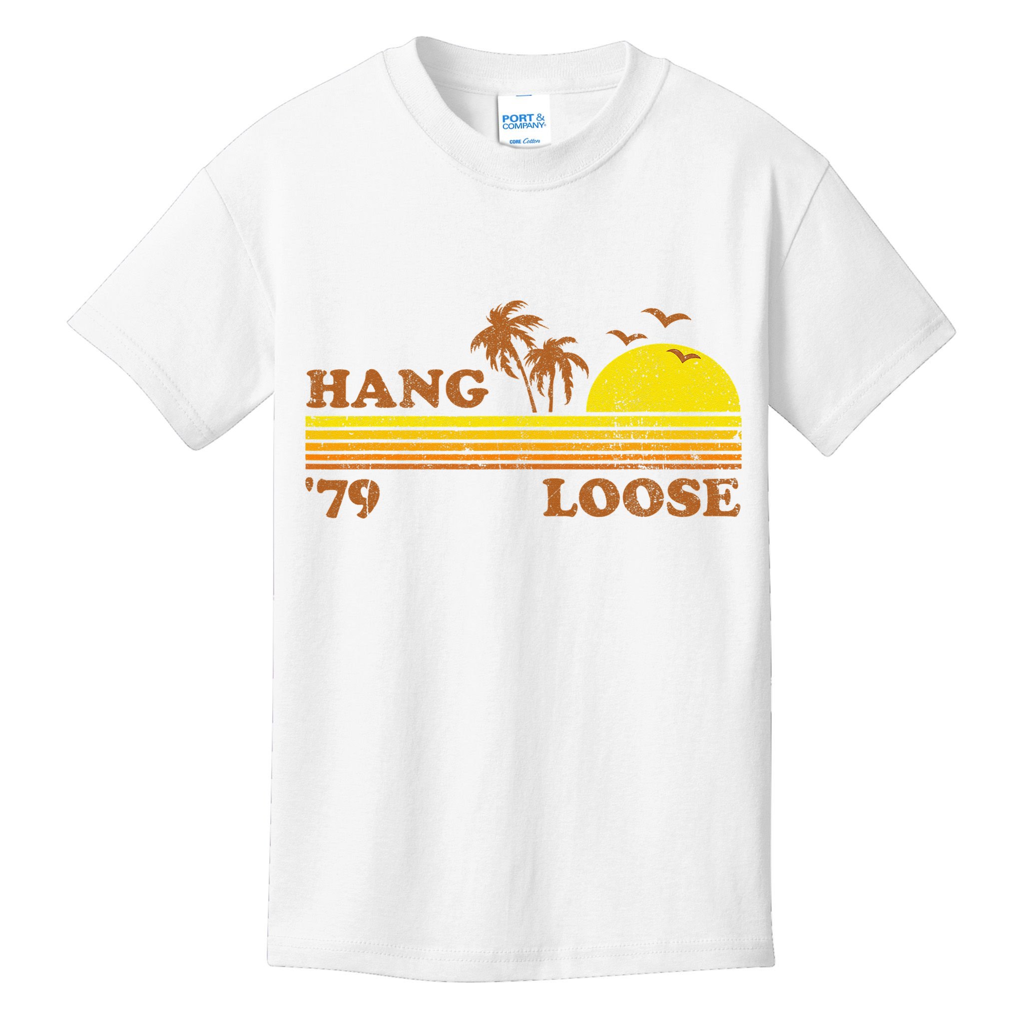 Vintage Hang Loose Surfing Beach Retro Sunset Surf 70s Gift Kids T-Shirt