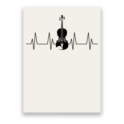 Violin Heartbeat Lover Heartline ECG Music Teacher School Poster