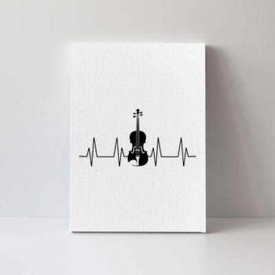 Violin Heartbeat Lover Heartline ECG Music Teacher School Canvas