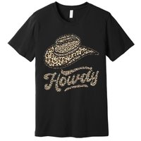 Vintage Howdy Leopard Rodeo Greetings for Cow Premium T-Shirt