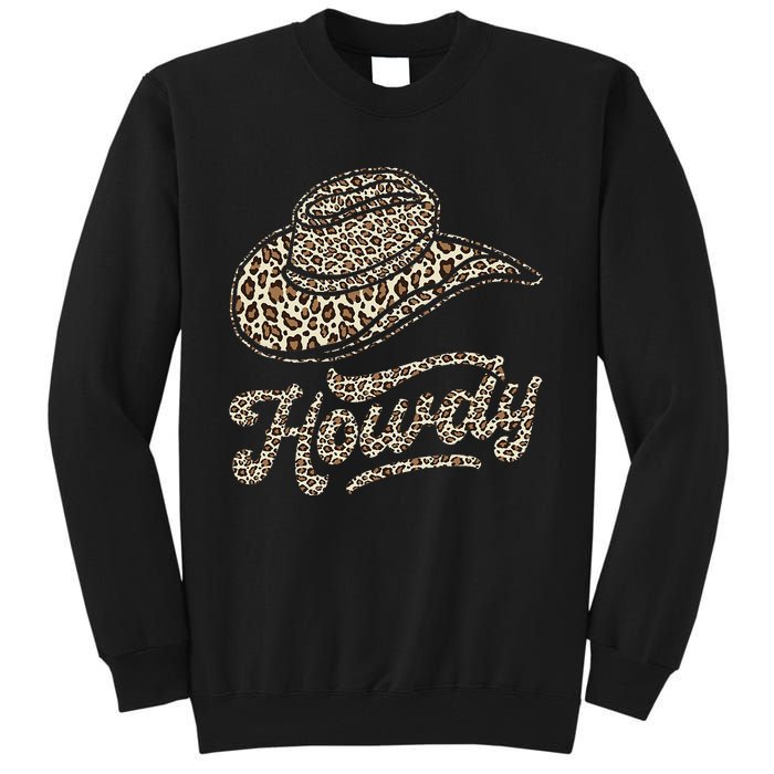 Vintage Howdy Leopard Rodeo Greetings for Cow Tall Sweatshirt