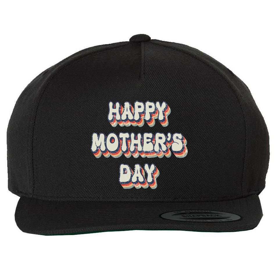 Vintage Happy MotherS Day Gift Wool Snapback Cap
