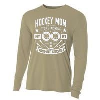 Vintage Hockey Mom Stop Staring At My Faceoff Circles Cooling Performance Long Sleeve Crew