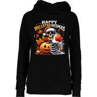 Vintage Halloween Merry Christmas Happy Hallothanksmas Womens Funnel Neck Pullover Hood