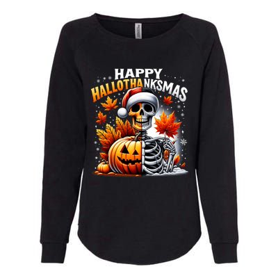 Vintage Halloween Merry Christmas Happy Hallothanksmas Womens California Wash Sweatshirt