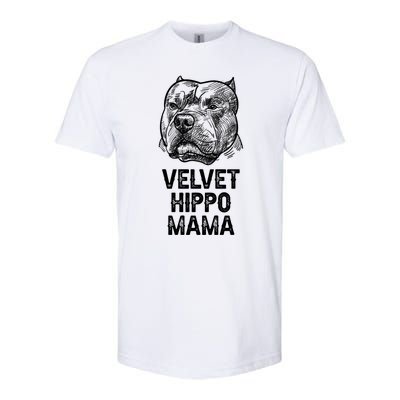 Velvet Hippo Mama Pitbull Dog Owner American Bully Pitbull Great Gift Softstyle CVC T-Shirt