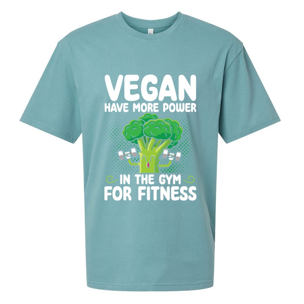 Vegan Have More Power In The Gym For Fitness Veganism Gift Sueded Cloud Jersey T-Shirt