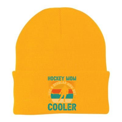 Vintage Hockey Mom Like A Regular Mom But Cooler Mothers Day Gift Knit Cap Winter Beanie