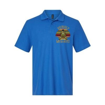 Vintage Heavily Meditated Yoga Meditation Spiritual Warrior Gift Softstyle Adult Sport Polo