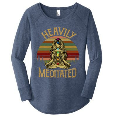 Vintage Heavily Meditated Yoga Meditation Spiritual Warrior Gift Women's Perfect Tri Tunic Long Sleeve Shirt