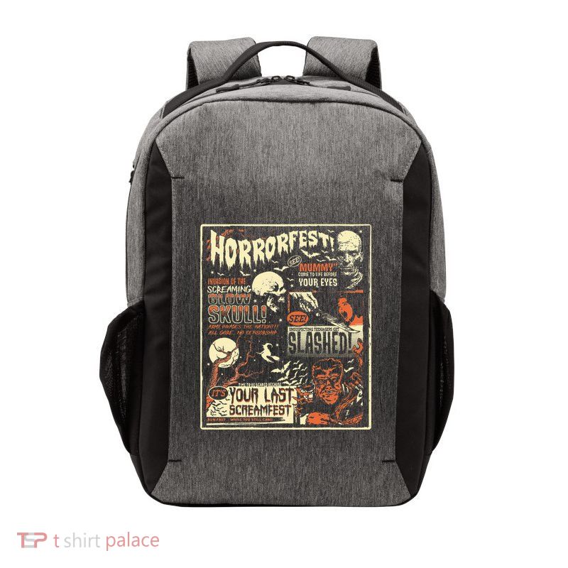 Vintage Horrorfest Movie Poster Terror Old Time Halloween Vector Backpack