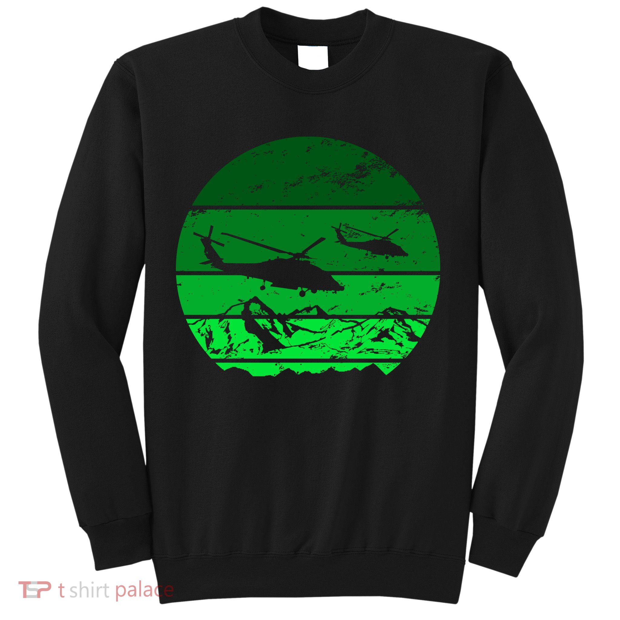 Vintage Helicopter Mountain Sweatshirt