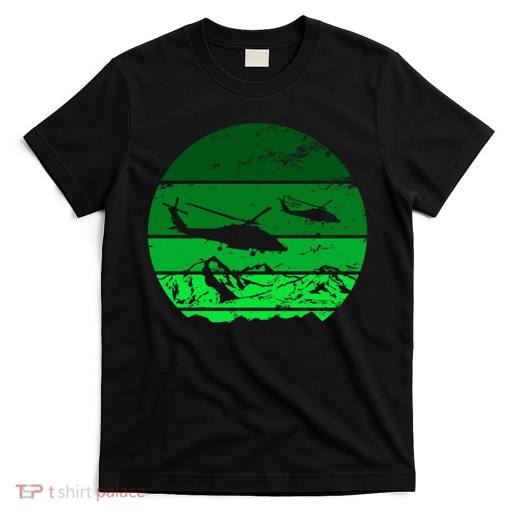 Vintage Helicopter Mountain T-Shirt