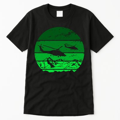 Vintage Helicopter Mountain Tall T-Shirt