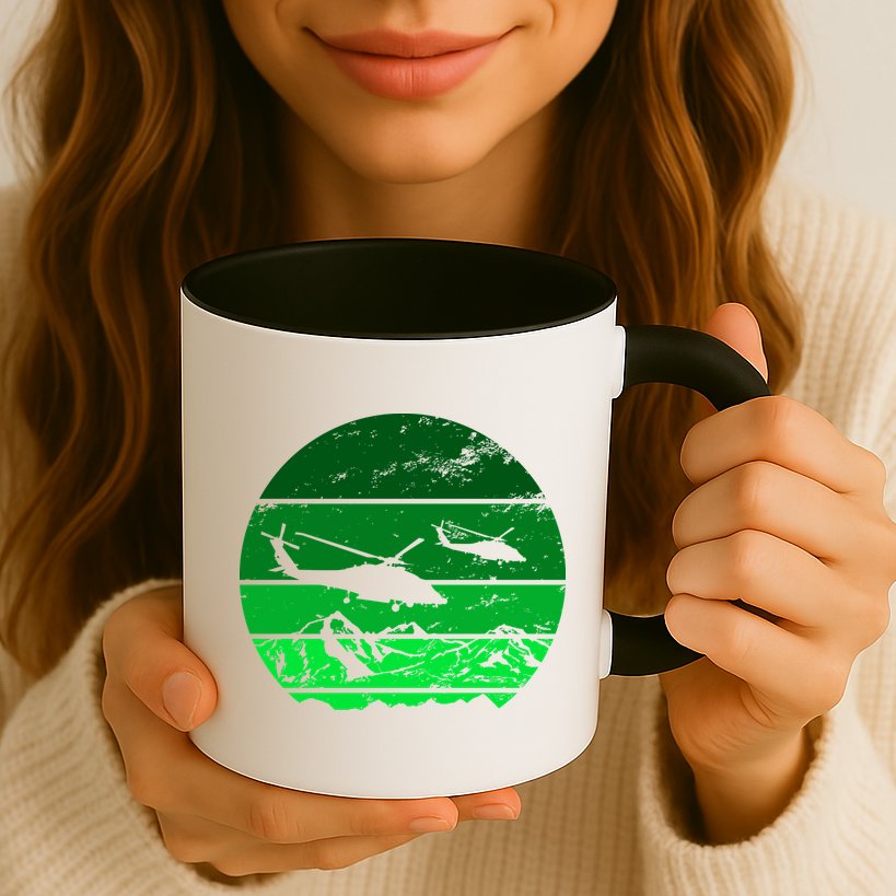 Vintage Helicopter Mountain Mug