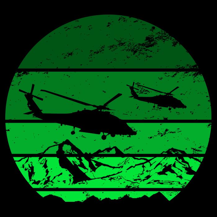 Vintage Helicopter Mountain Mug